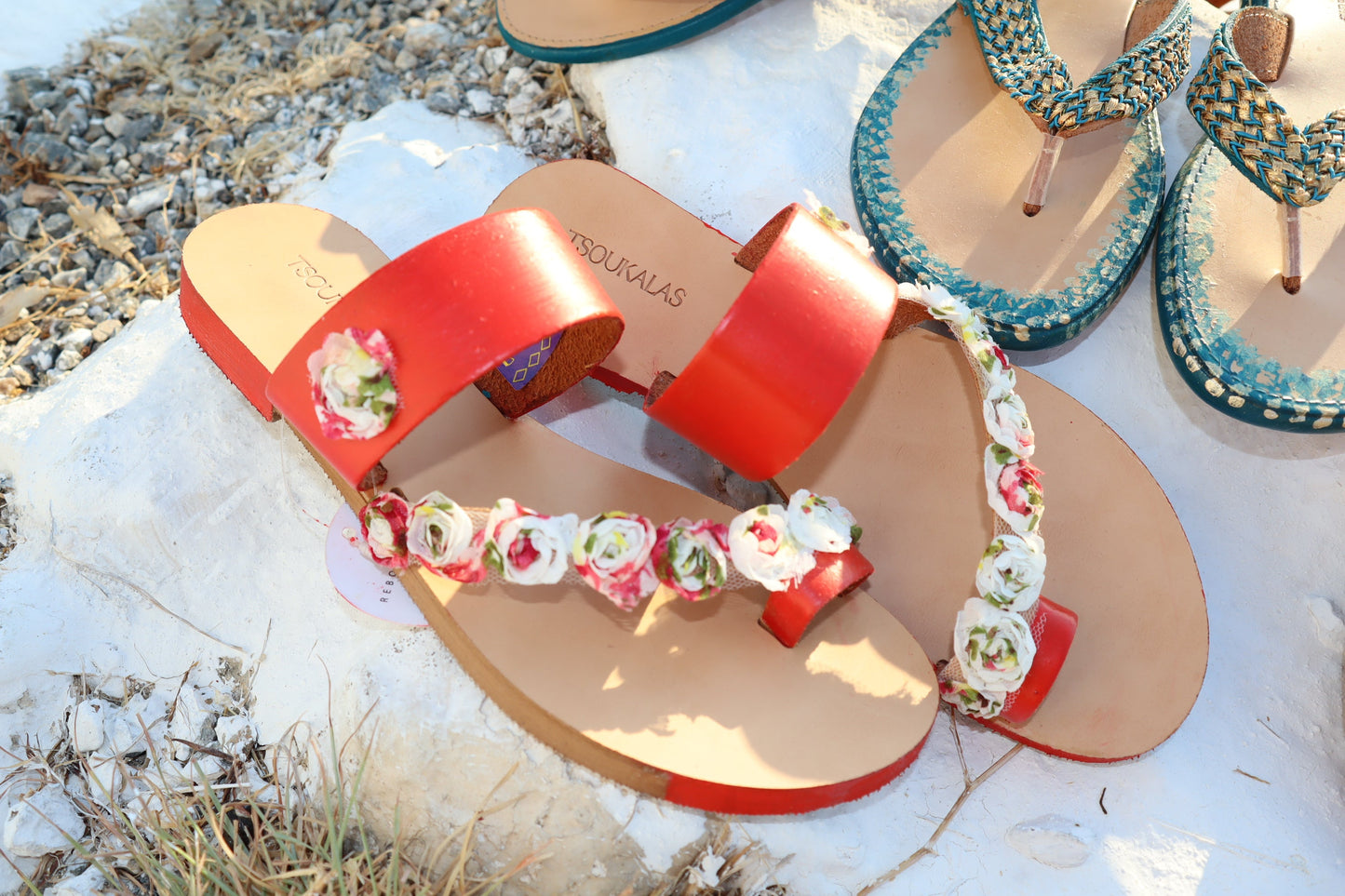 Χειροποίητο Ψάθινο Καπέλο με Ζωγραφική και Λουλούδια Primavera