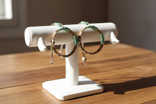 Χειροποίητο Unisex βραχιόλι Αμαζών με Δερμάτινο Κορδόνι, Hand-made Unisex Bracelet with two tone Black and Brown Leather at Mousses Greek Art.