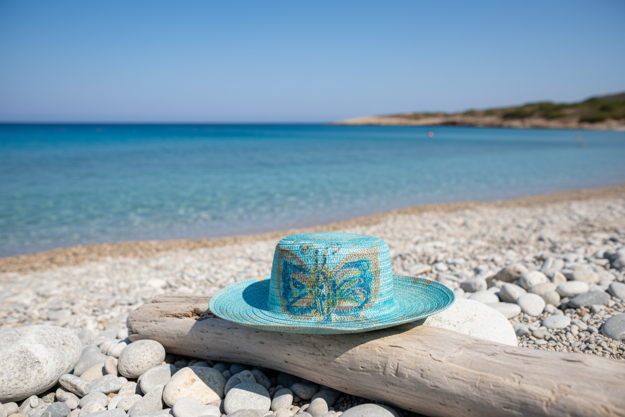 Hand-made and Hand Painted Women's Straw Hat-Butterflies