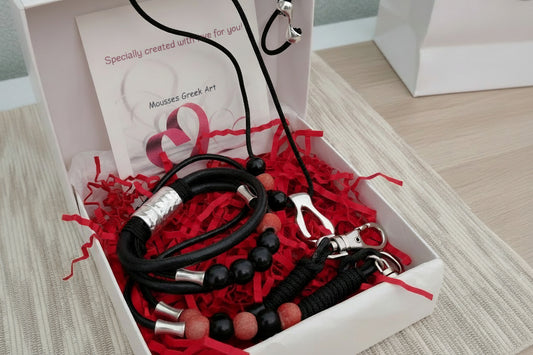 σετ δωρου 3 τεμαχια ανδρικα χειροποίητα κοσμηματα αλκιμος σε συκευασία δώρου 