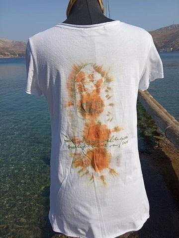 Hand-made and Hand Painted Cotton Blouse- Sun