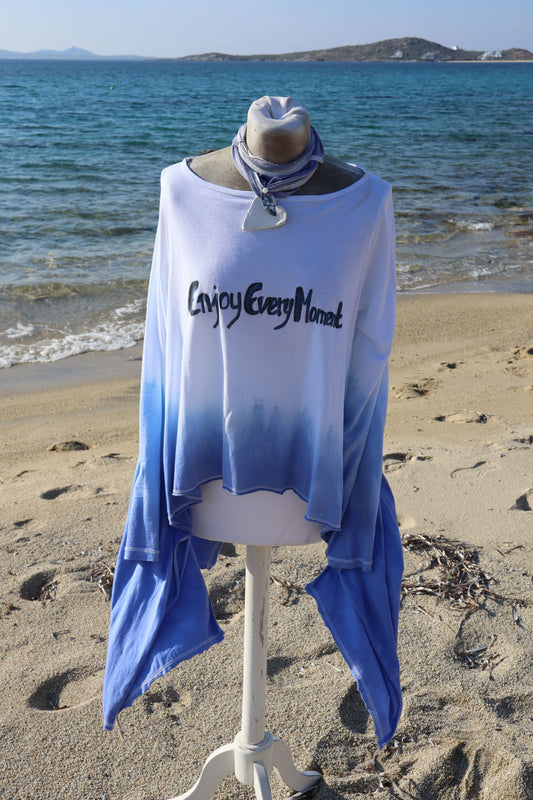 Hand-made and Hand Painted Blouse-Enjoy Every Moment