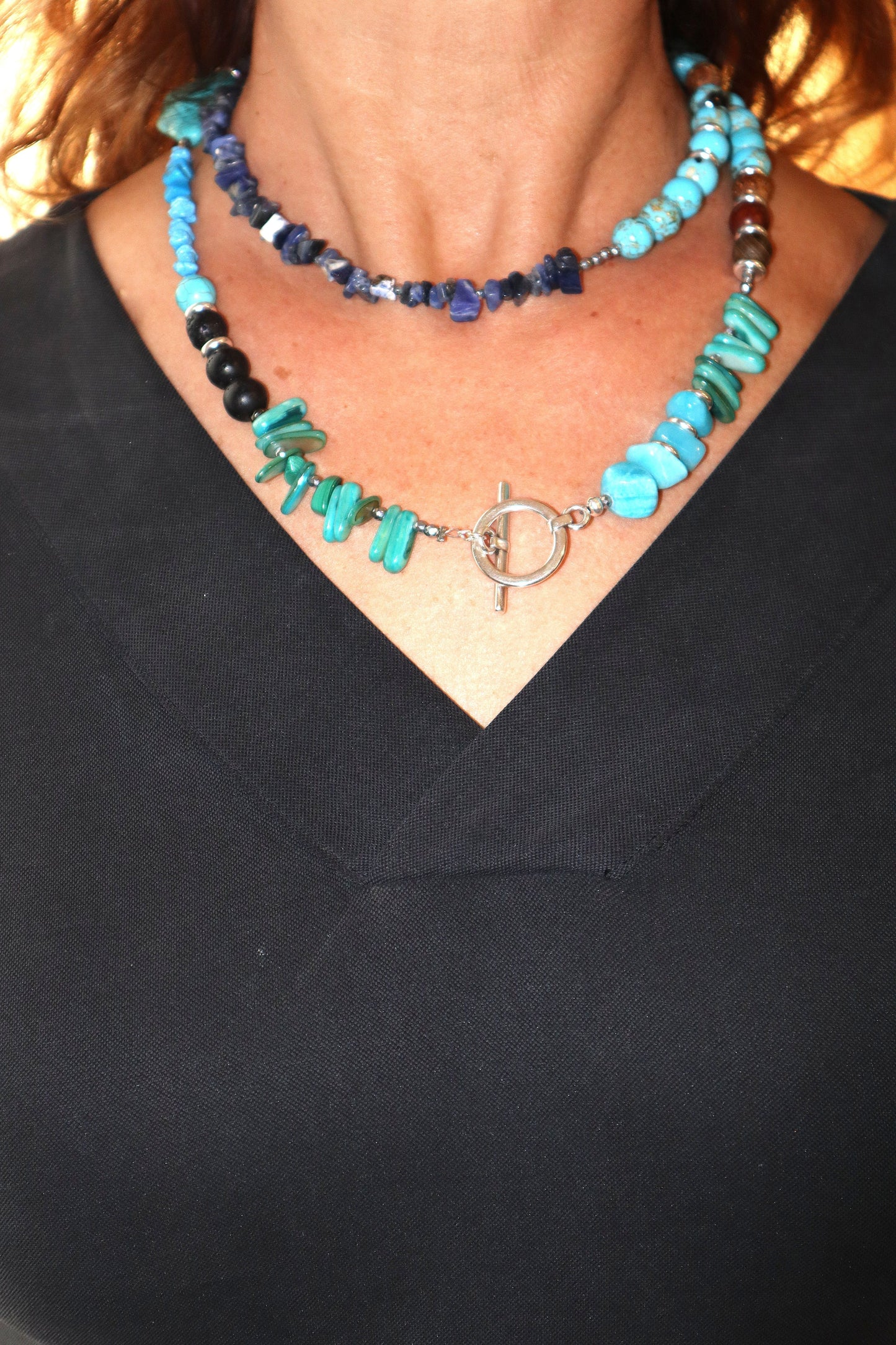 Χειροποίητο Μακρύ Κολιέ με Ποικιλία Ημιπολύτιμων Λίθων– Θιβέτ