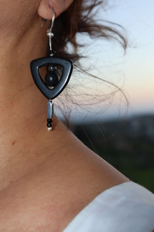 Hand-made Manhattan Earrings with Semi-Precious Stones