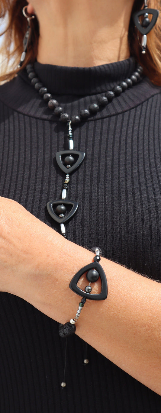 Hand-made Bracelet with Semi-Precious Stones-Manhattan 