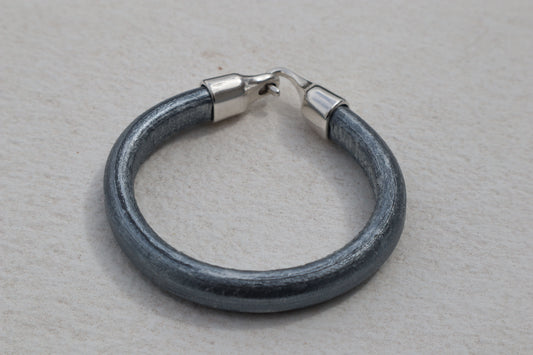 Handmade Men's Bracelet with Regaliz Leather-Pericles