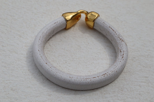 Hand-made Men's Bracelet with Regaliz Leather-Olympus