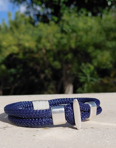 Handmade Men's  Bracelet with Blue Rope-Sounio
