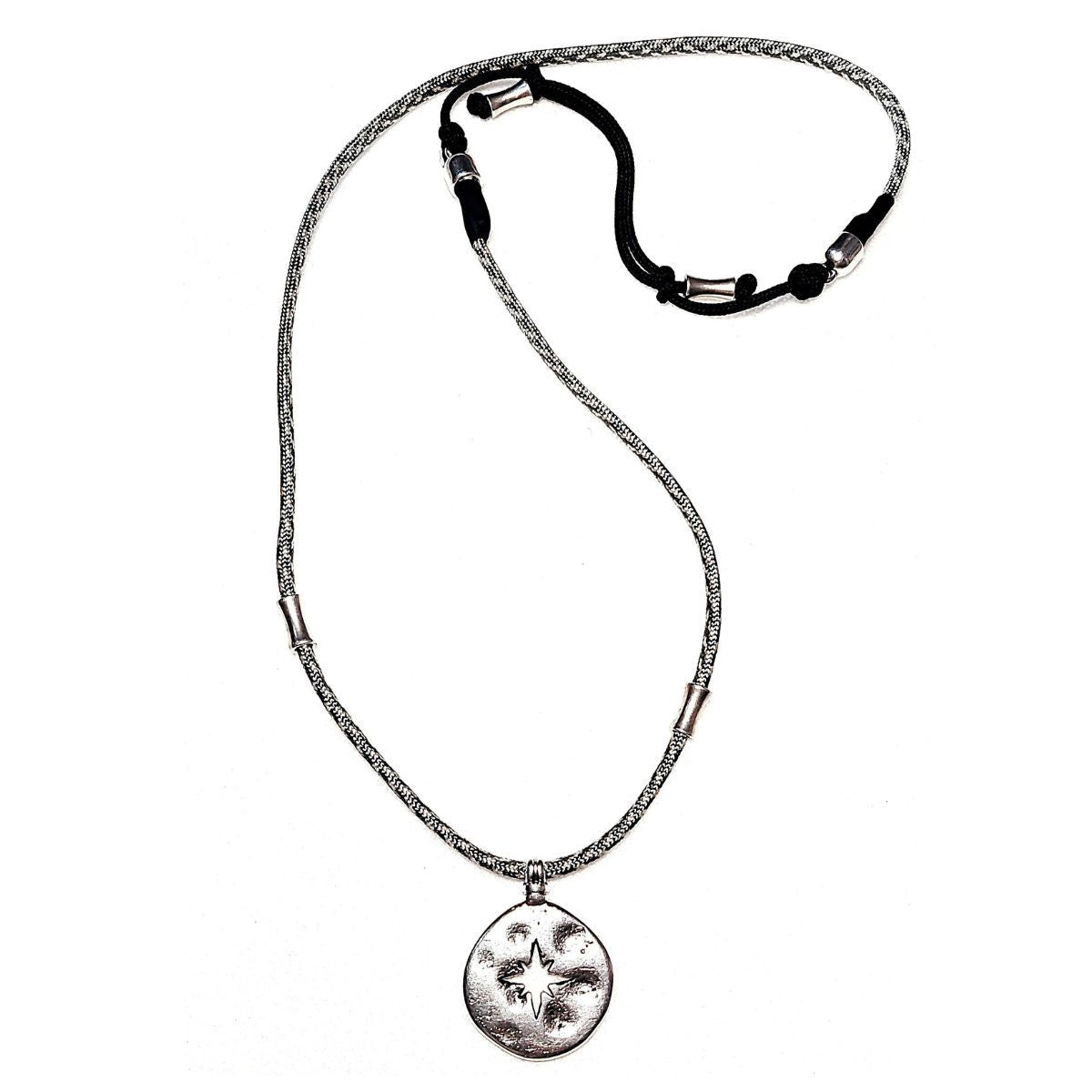Hand-made men's pendant necklace compass Mousses Greek Art.