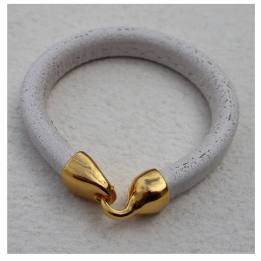 Bracciale Olympus da uomo fatto a mano con pelle Regaliz